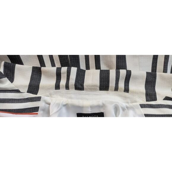 Talbots Gray White Striped Woven Cotton Blend Lined Blazer Vest Size 16 Petite - Picture 11 of 11